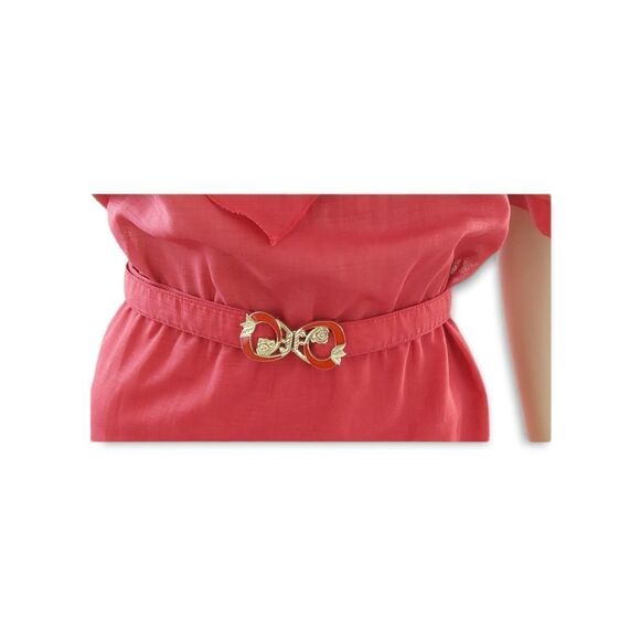 MANSDAR  WOMEN'S  Vintage  Red  Summer Party Retro  Dress . SIZE L - Picture 9 of 12